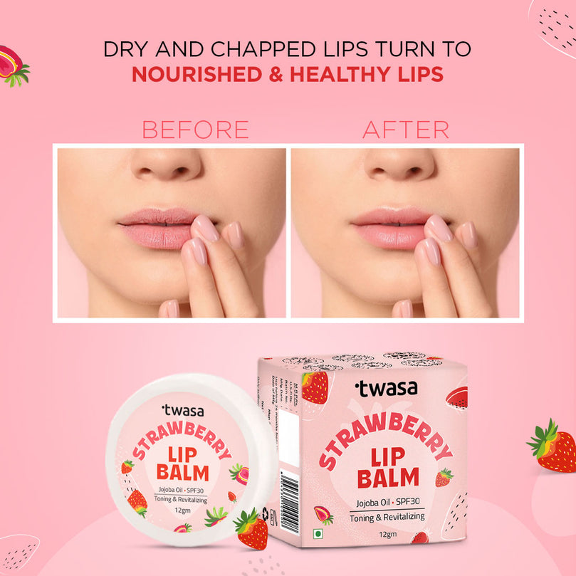 Strawberry Lip Balm for Dry Lips