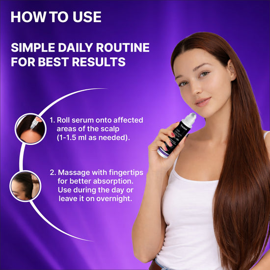 Best hair growth roll on serum in India by Twasa for hair fall control and regrowth