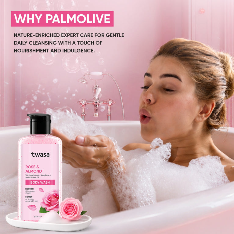 Natural Rose Body Wash for sensitive skin sulfate free and paraben free body wash Twasa