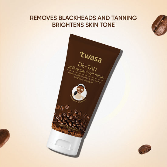 Twasa De Tan Coffee Peel Off Mask 75g with tan removal, blackhead removal and skin-brightening benefits