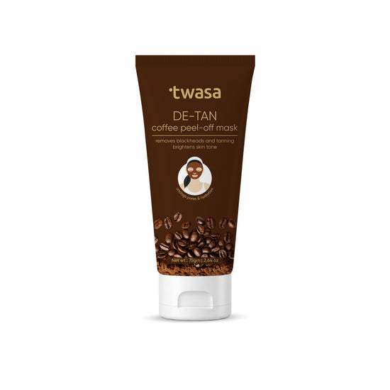 Twasa De Tan Coffee Peel Off Mask 75g with tan removal, blackhead removal and skin-brightening benefits