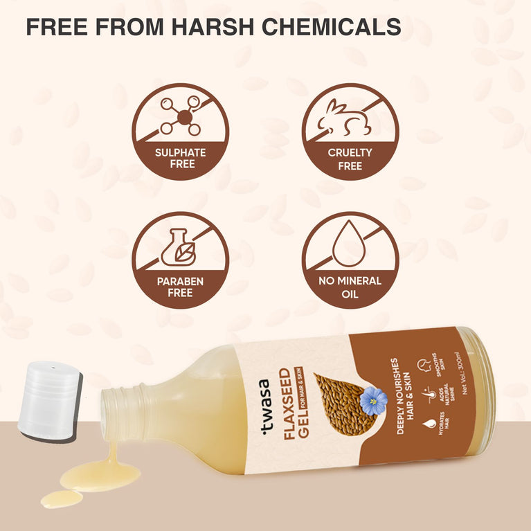 Twasa Pure Flaxseed Gel – Benefits for Hair and Skin with Natural Omega-3