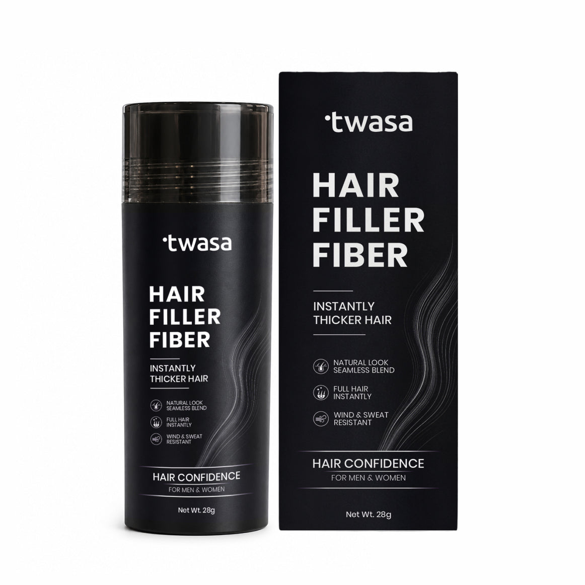 Twasa Hair Fiber Powder for thinning hair and natural scalp coverage