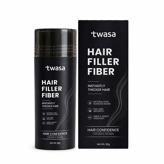 Twasa Hair Fiber Powder for thinning hair and natural scalp coverage