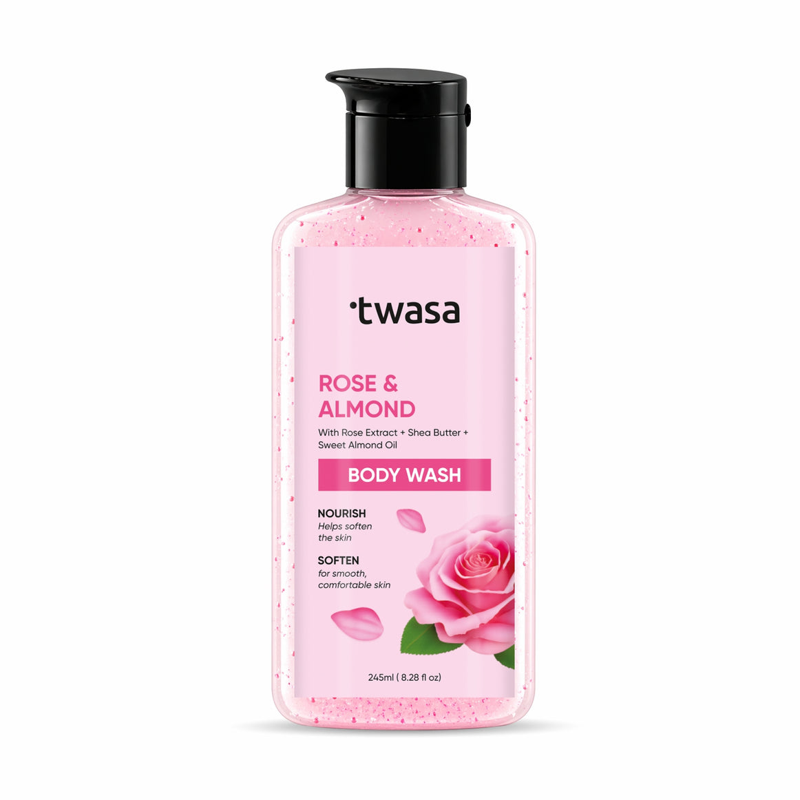 Twasa Rose and Almond Body Wash for glowing skin moisturizing body wash for dry skin