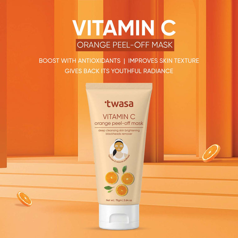 Vitamin C peel off mask with antioxidants for youthful, brightened skin