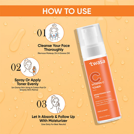 Twasa Vitamin C Toner for Oily Skin – Smooth, Shine-Free Complexion Booster