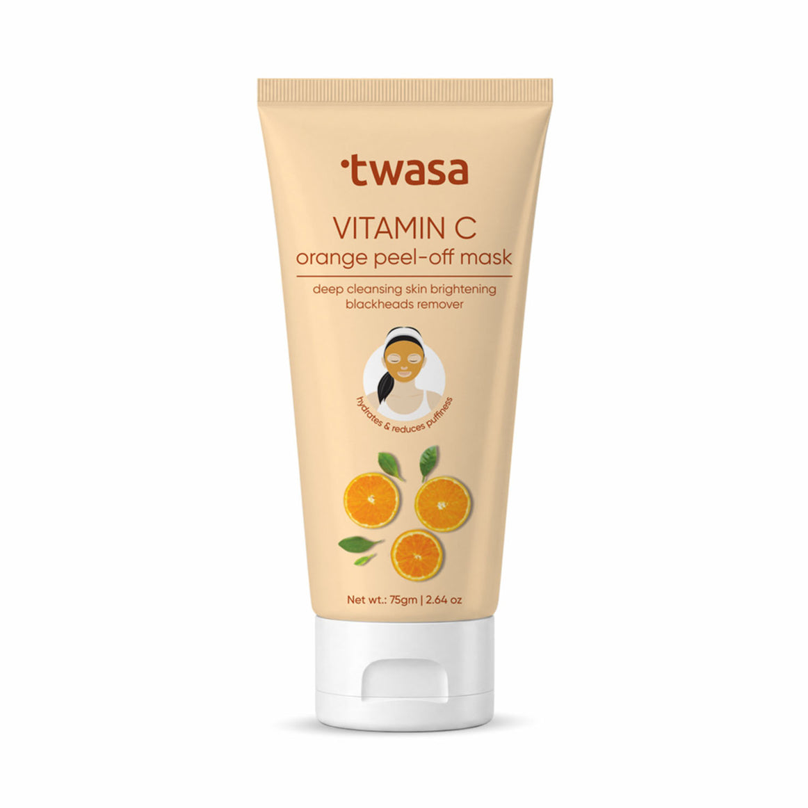 Twasa Vitamin C Peel Off Mask for face – brightening peel off face mask for glowing skin, dark spots and tan removal, 75g