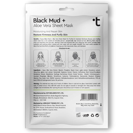 Buy Black Mud Facial Sheet Mask Online at Low Price in India