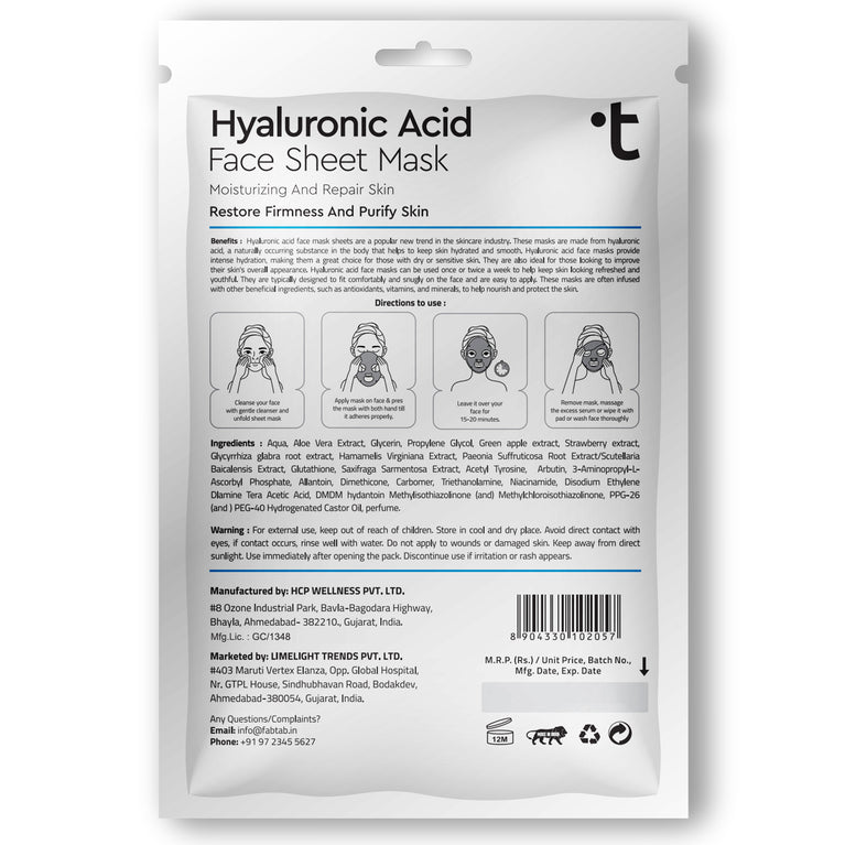 Buy Hyaluronic Acid Facial Sheet Mask