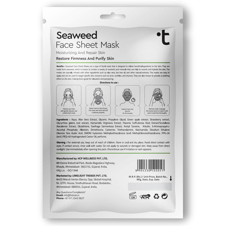 Buy Seaweed Facial Sheet Mask Online at Best Price in India