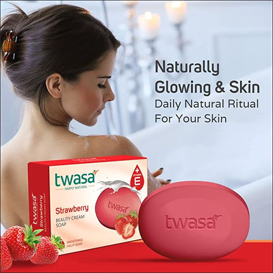Strawberry soap for glowing complexion